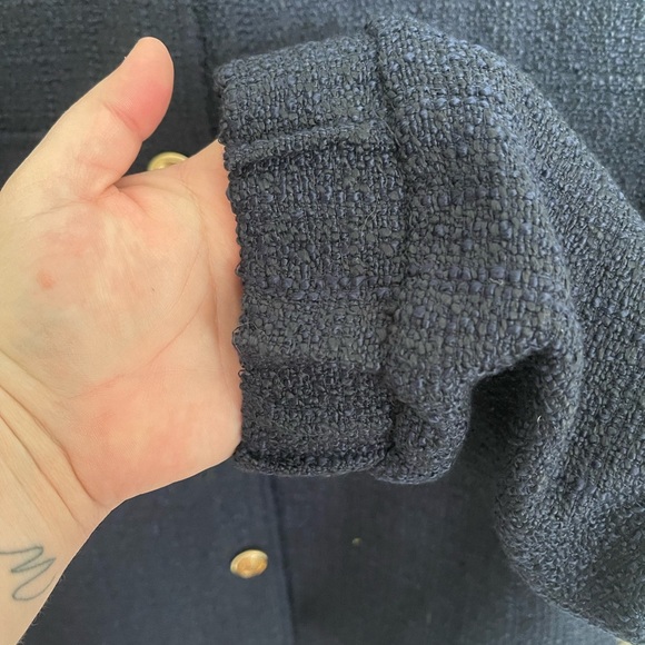 Chico's Navy Blue Blazer with Gold Buttons - Picture 2 of 4